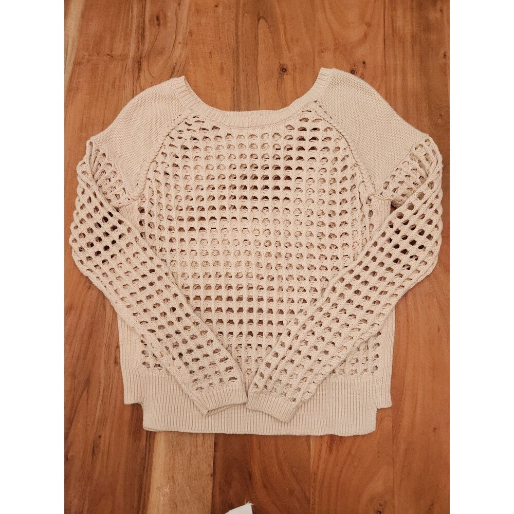 Ella Moss Cream Open-Knit Dolman Sweater Women's Small EUC